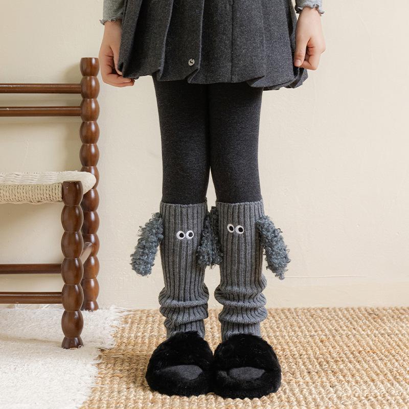 Süße Rüschen-Welpenohren-Beinwärmer im koreanischen Stil für Mädchen - Herbst/Winter Mittelschritt-Stricksocken