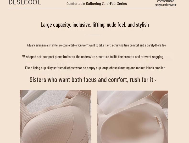 High-Quality Adjustable Soft Support Bra for Women with Big Breasts - Anti-Sag, Plus Size, and Jelly-Soft Design for a Slimmer Look