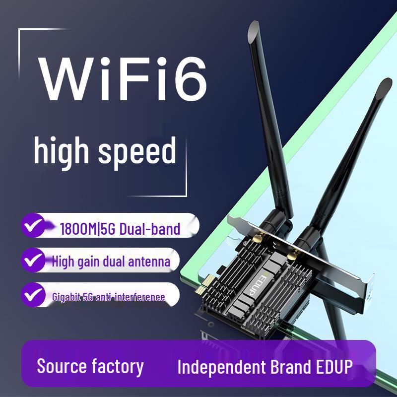 

WiFi 6 1800M PCIe Desktop Network Card with Bluetooth 5.2 EP-9658GS