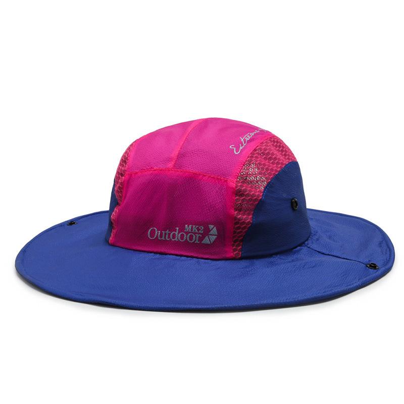 New mesh breathable bucket hat men's and women's outdoor shading big edge sun hat fishing hat