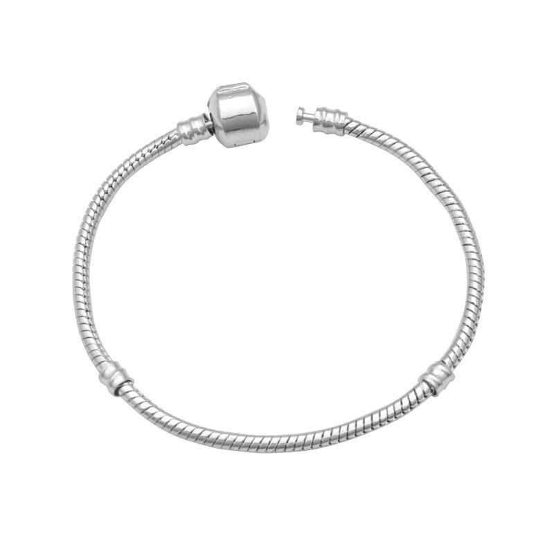 17-22cm Kupferfarbene Schlangenkette Armbänder Sicherer Herzverschluss Perlen Charms Armband für Frauen DIY Schmuckherstellung