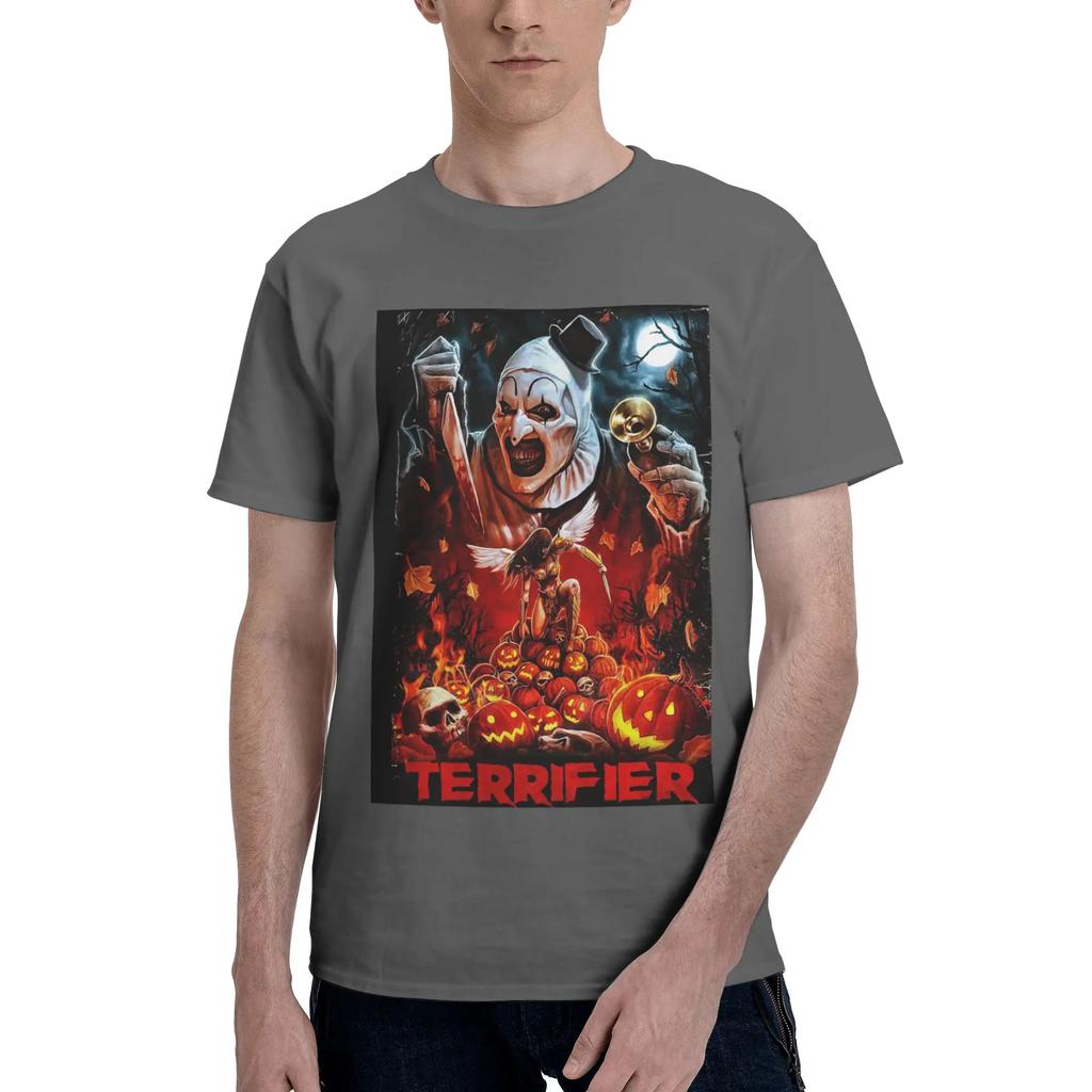 Terrifier Horror Poster 100 Cotton TShirt Mens Classic T Shirts Men Round Neck Short Sleeve S6XL