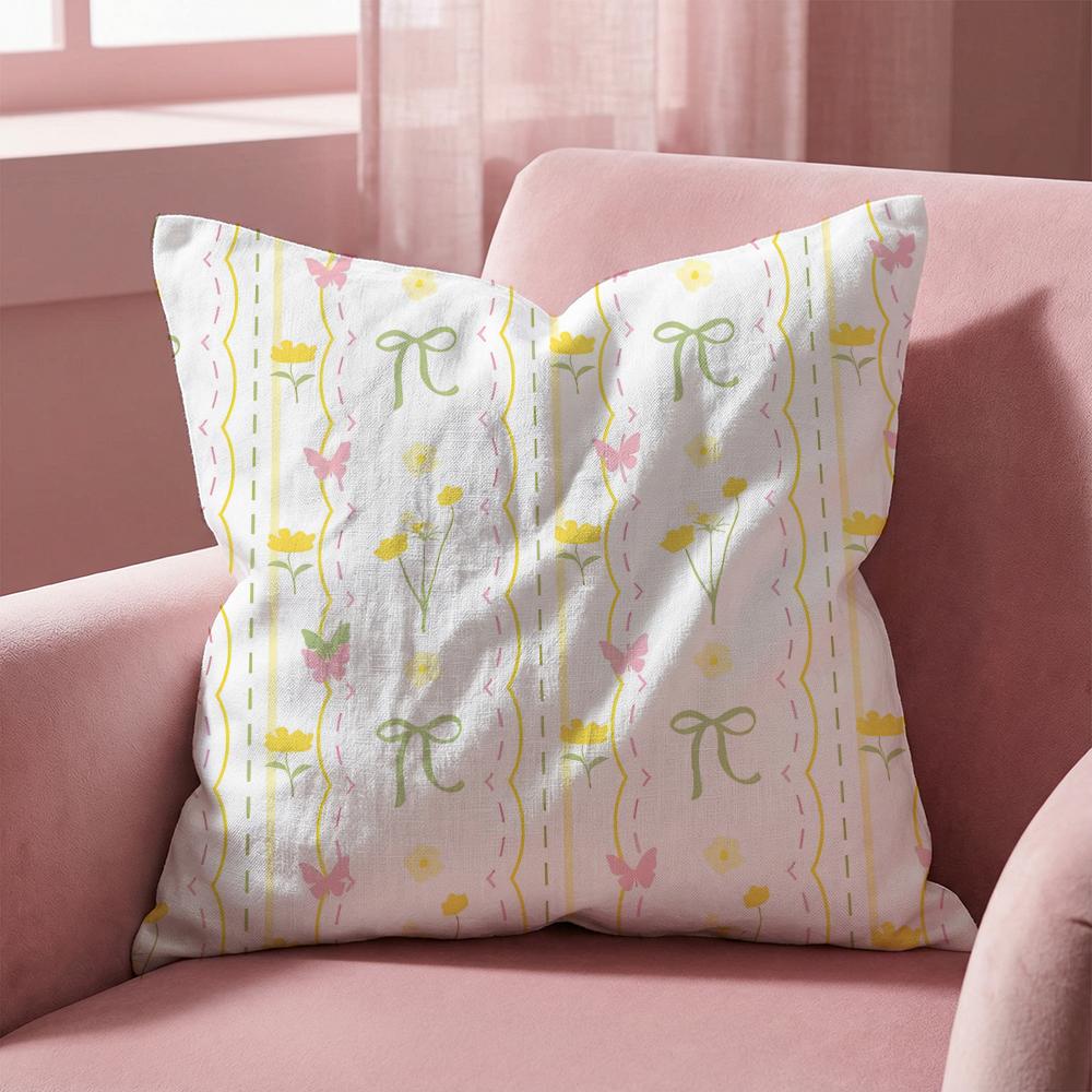 Floral Pattern Cushion Cover MultiScene Pillow Cover for Home Car Reversible Soft Durable for Daily Use