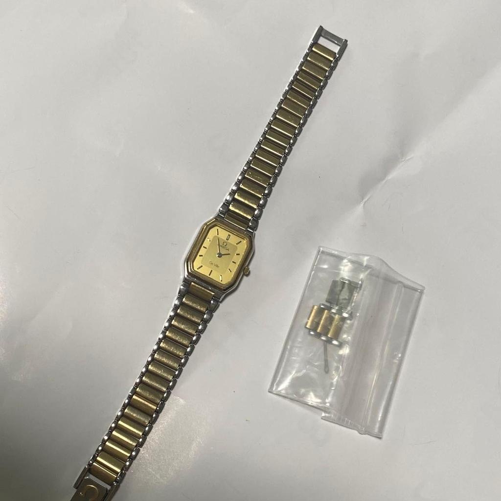 Used Operation OMEGA De Ville Square Quartz Watch Gold