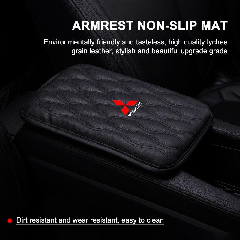 Car Armrest Mat Center Console Leather Protection Cushion For Mitsubishi Pajero Outlander XL Montero Lancer Triton L200 Galant