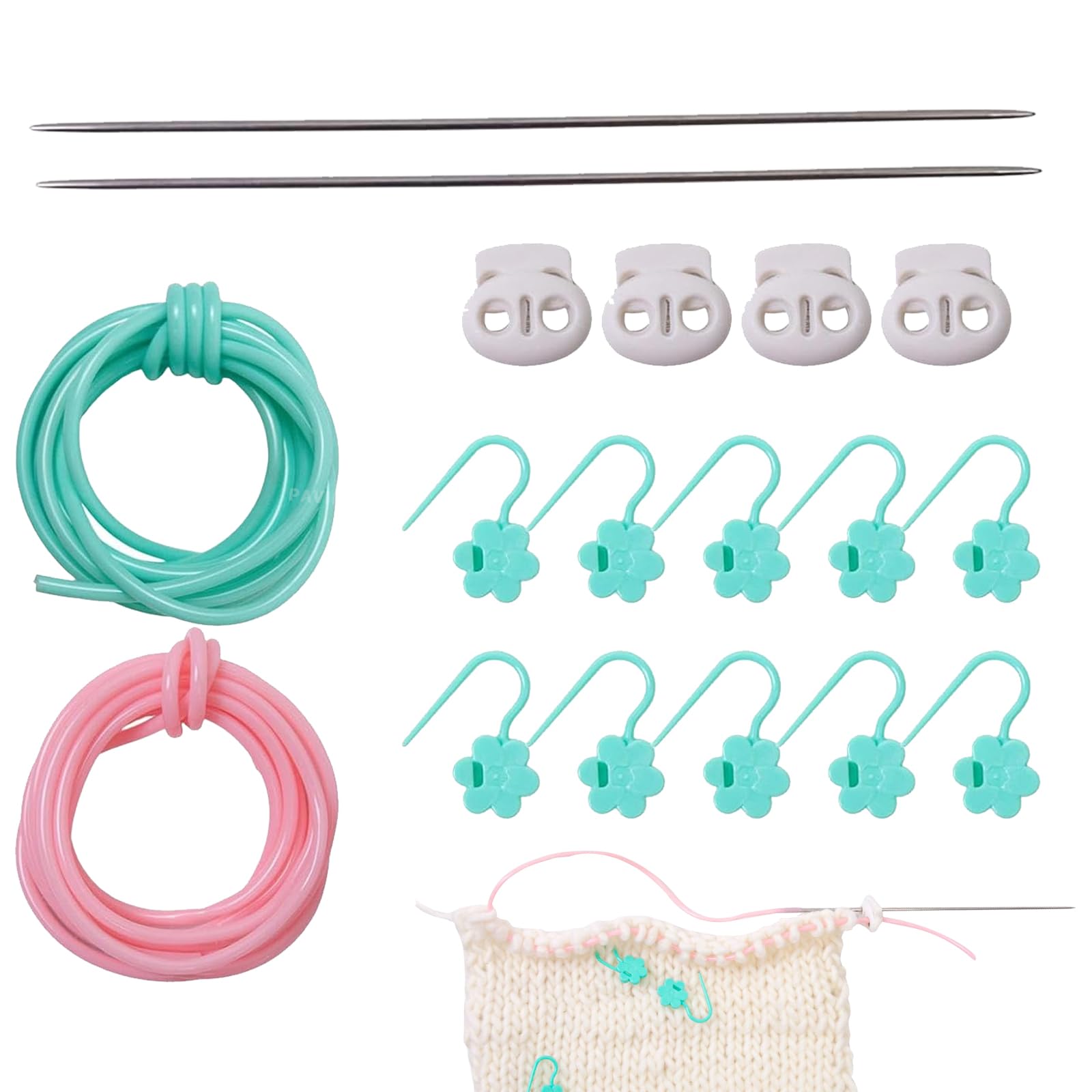 

Набор для вязания PAVIKE со спицами для вязания, крючком, для шитья своими руками, для ручного ремонта вязаных изделий и отличный подарок для и включает в себя 18 предметов для хранения,