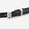 Elegant Women's Two-Layer Genuine Cowhide Leather Belt with Retro Silver Pin Buckle - Thin Decorative Accessory for Pants