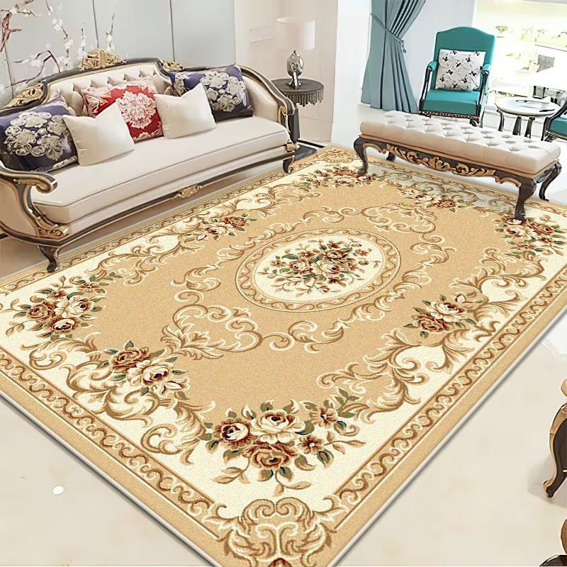 European Style Luxury Living Room Carpet Home Decoration Sofa Coffee Tables Non-slip Rug Bedroom Children Plush Soft Floor Mat