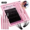Natural Lash Clusters Kit Fluffy Individual Lashes C Curl Cluster Eyelash Extensions Diy Fluffy Dense Lash Extension Kit