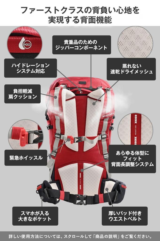 NORDKAMM units annually in 30L Hiking Backpack with Rain Cover and Helmet 2000mm Water Large Disaster Outdoor Backpack [Sold 7,000 Germany] Cover,