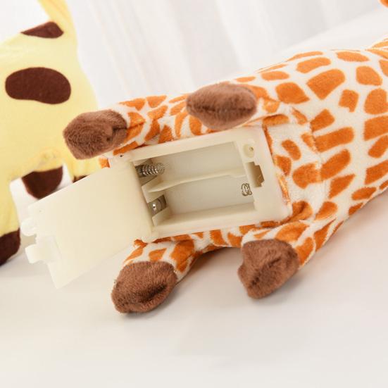 Laufende Giraffe Elektrisches Plüschtier mit Musikgeräuschen Bewegungen Batteriebetrieben Weiches Cartoon-Tier Interaktives Spielzeug Kinder Geburtstagsgeschenk
