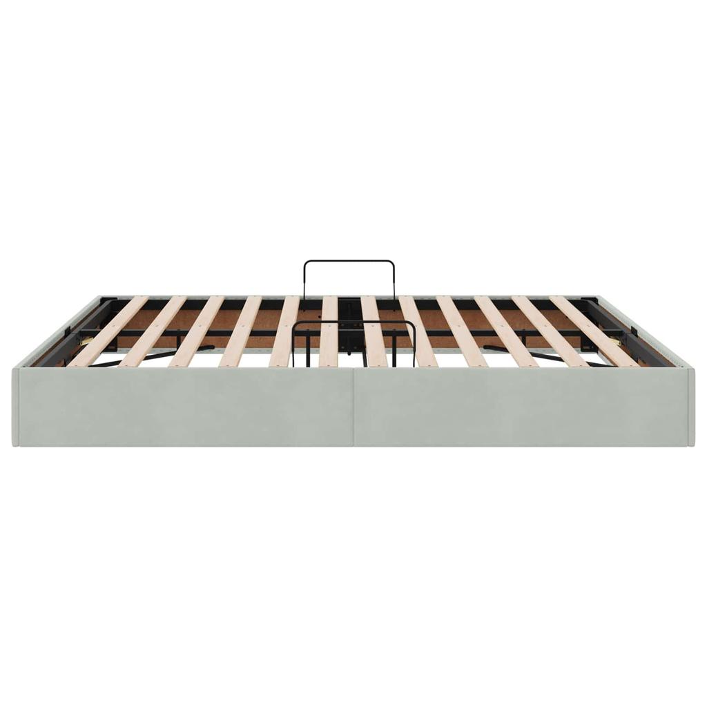 Ottoman Bed Frame with Storage Light Grey 160 x 200 cm Velvet