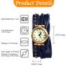 Curea din Piele Naturală Numere Romane Gotice Analog Retro Punk Quartz Reglabil Design Elegant Cadou de Halloween Ceas pentru Femei Cadran Acoperit cu Nituri,