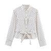 European and American Style, New Women's Clothing, Foreign Style Fashion Polka Dot Shirt Jacket Polka Dot Capri Pants