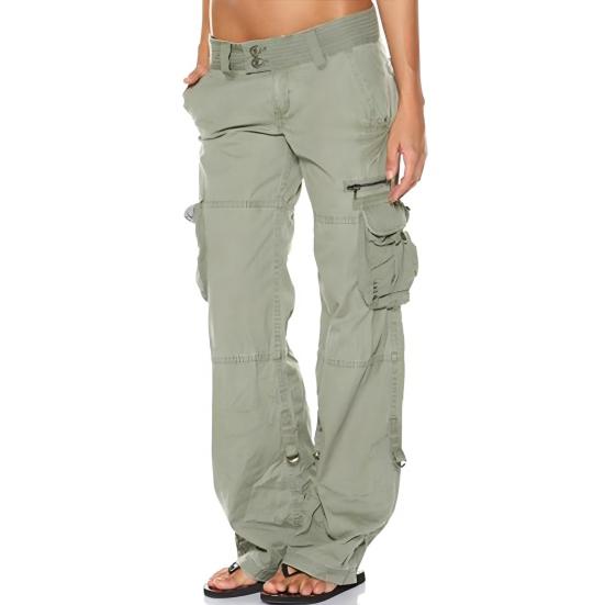

Женские брюки карго с низкой посадкой, многокарманным дизайном, широкой талией, в стиле ретро, укороченные комбинезоны, однотонные, с прямыми штанинами, рабочие брюки L