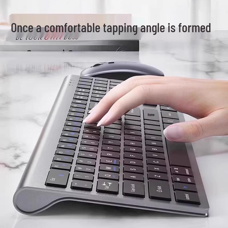 Ultra-Slim Bluetooth Wireless Keyboard & Mouse Set: Silent, Rechargeable, Unlimited Keys for Laptop & Office Use