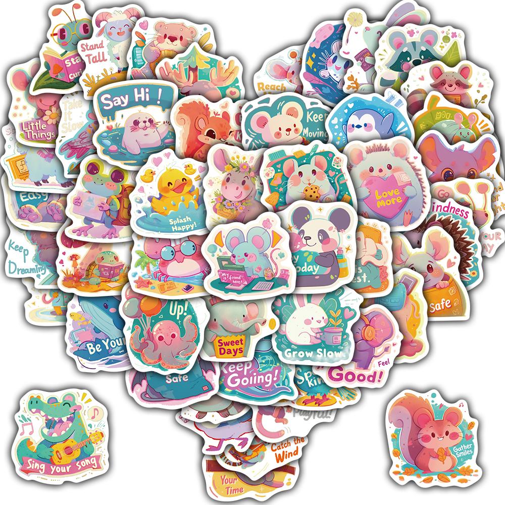 

50/100PCS Dopamine Cartoon Animals Stickers Motorcycle Laptop Coffee Bicycle Community Dormitory Personalize Waterproof Sticke
