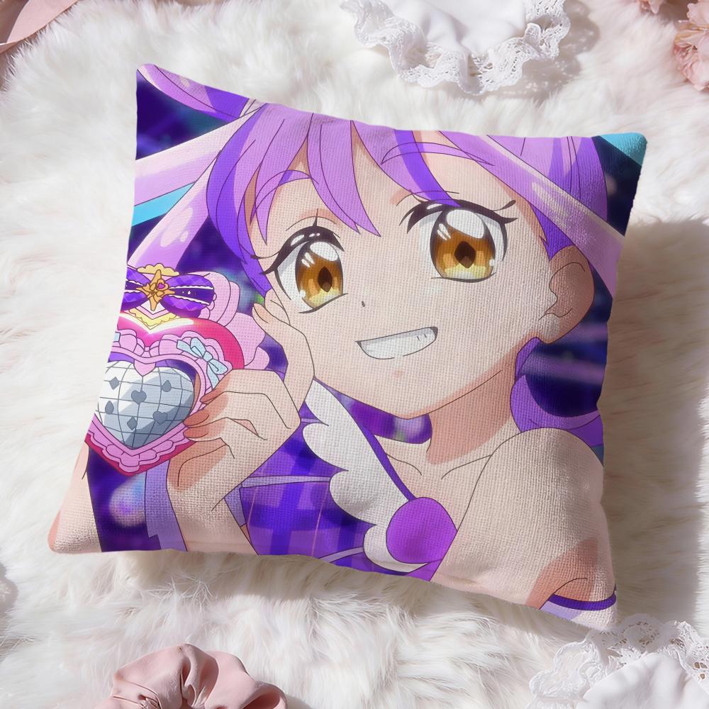 y-You and Idol Pretty Cure Cushion Cover Premium Comfort Reversible Pillow Cove -Two in One Design for Any Room & Car Interior