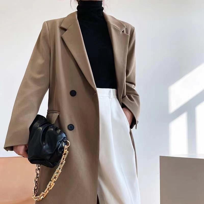 

костюм тренч женский средний осенне-зимний однобортный пальто куртка M хаки