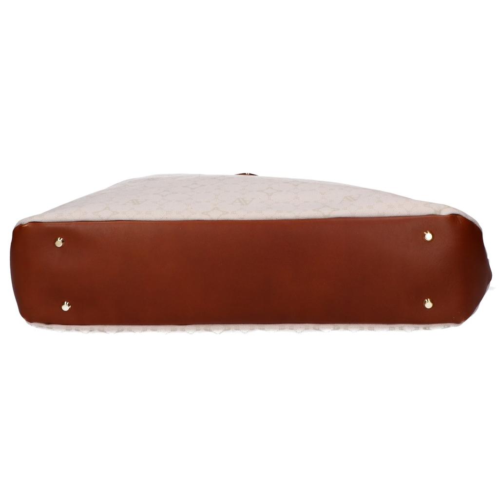 ATAO Elvy Monogram Canvas 2-Way Shoulder Bag Tote Bag whiteUsed