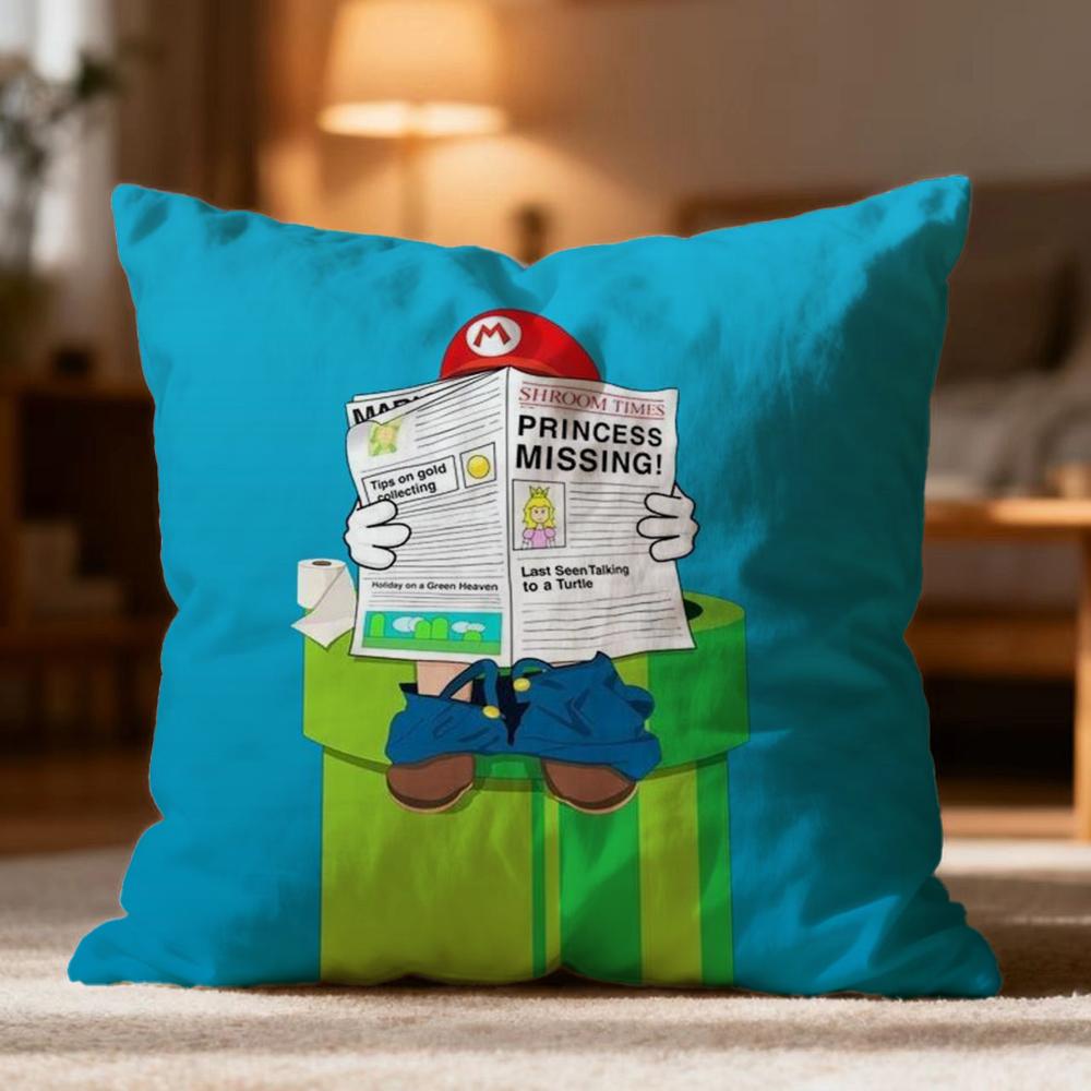 Ssuper Cute Style Marios Cushion Cover Soft Washable Pillow Case Multi-Scene For Couch Bed Travel Office Use
