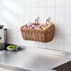 Wall Hanging Storage Basket Space-Saving Wall Hanging Woven Basket Versatile Handwoven Storage Bin for Pantry, Entryway,