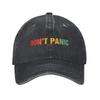 Keine Panik Baseballkappen Lässig Abgenutzter Denim Lustiges Politisches Zitat Snapback Kappe für Männer Frauen Verstellbare Kappen Hut