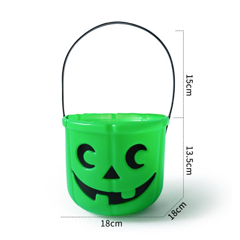 Pumpgodispåse Halloween Godispåsar för Barn Pumpa Skalle Bus eller Godis Hinkar med Handtag Halloweenfest