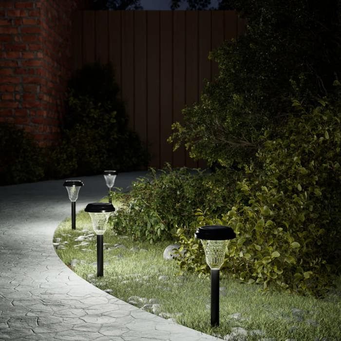 VidaXL Lampes solaires d'allées et piquets de sol 12 pcs blanc, éclairage solaire d'allée, lampe solaire de jardin, 4008191