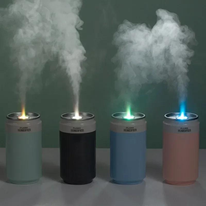 Creative Can-shaped Air Humidifier for Home Car USB Electric Mini Ultrasonic Mute Mist Maker Diffuser with LED Color Lamp 260ML