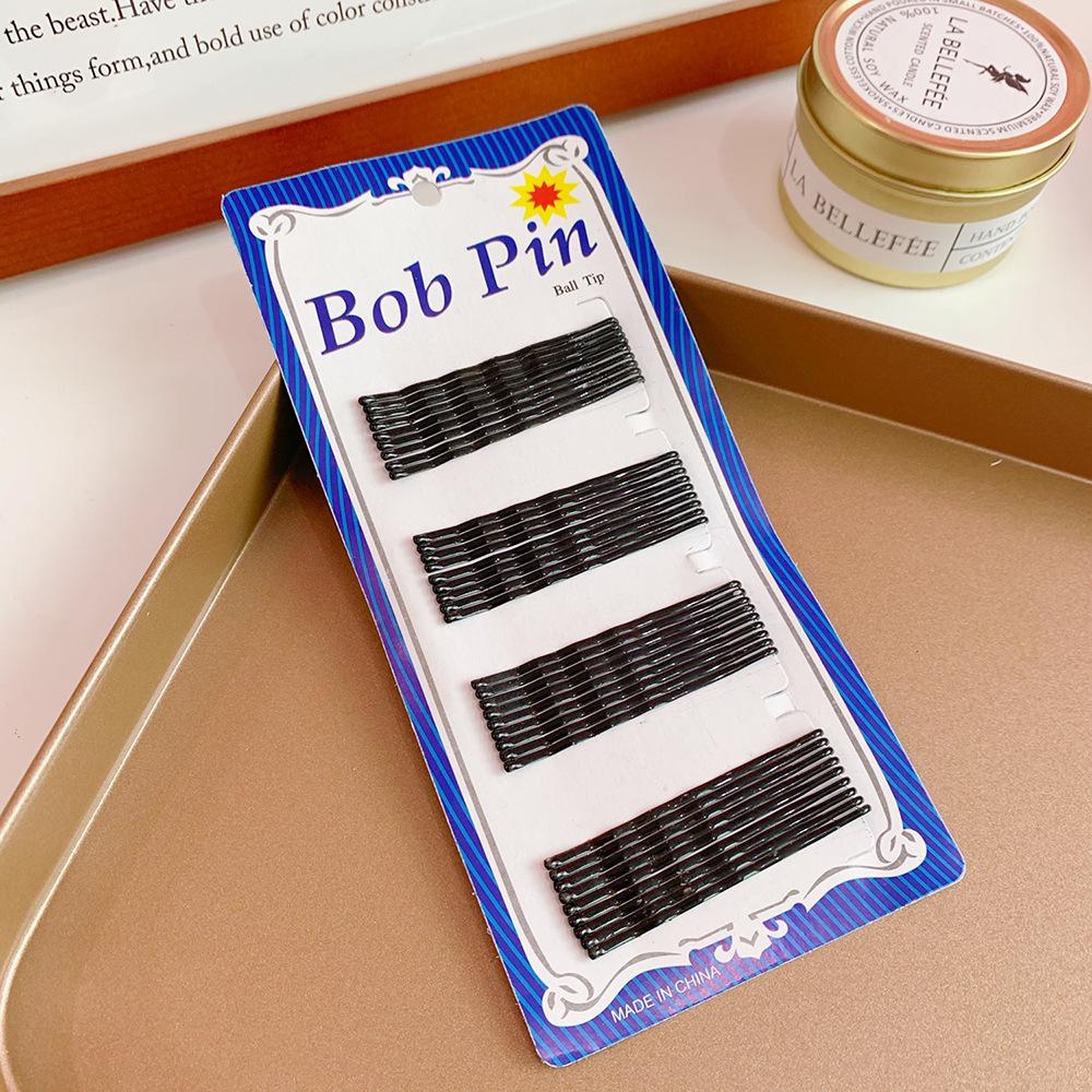 Korean Style Black Thin Metal Hairpin - All-Match Accessory