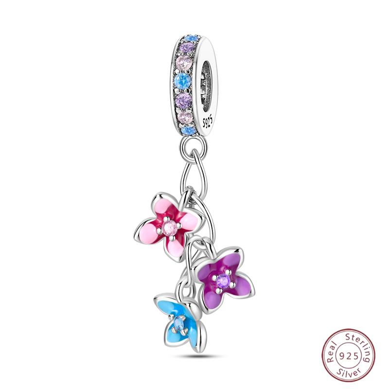 Copper Beaded Pendant Shiny Zircon Spring Cute Bow Original 3Mm Bracelet Women Fine Jewelry