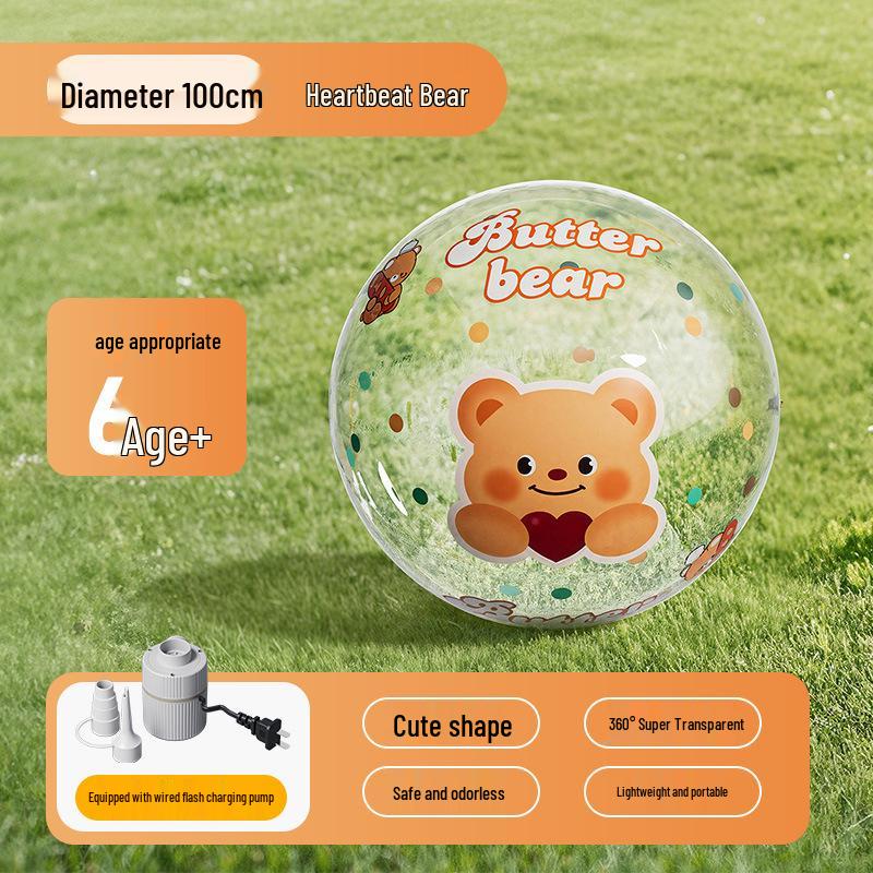 Inflatable Transparent Giant Football Beach Ball for Children and Parent-Child Interaction