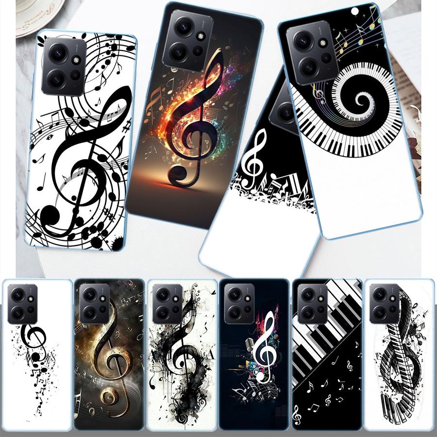 Piano Keys Musical Phone Case For Redmi Note 13 5G 14 Pro Plus Redmi 12 12C 13C 14C 10 10A 10C 9 9C 9T 9A 8 8A K70 Pro TPU Clear