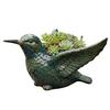 Bird Resin Planter Decorative Flower Pot for Home Garden Patio Weather-Resistant Miniature Plant Container for Small Plants Unique Gift for Bird