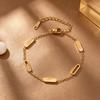 European & American Light Luxury Gold-Plated Titanium Bracelet Set: Bamboo Joint, Four-Leaf Clover, Cuban Chain Design for Women