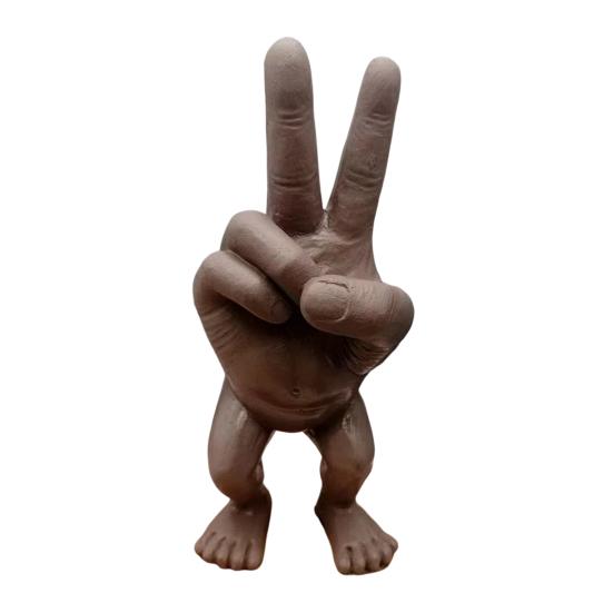 Legged Two Finger Figurine Resin Scissor Gesture Statue Sculpture Home Office Desktop Bookshelf Decoration Ornament Christmas Festival Gift