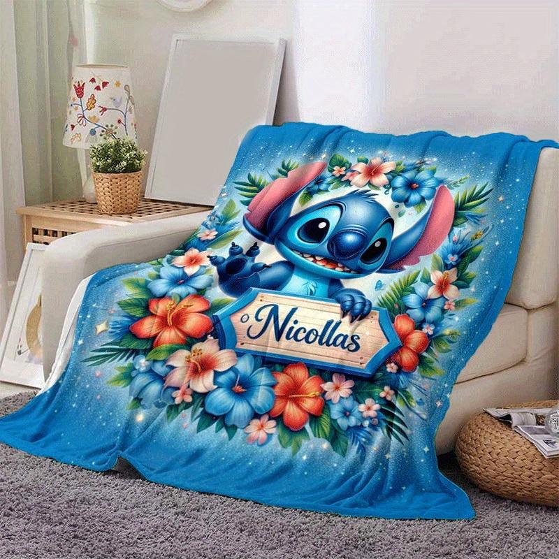 1pz Coperta con Stampa Stitch - Morbida, Coperta per Tutte le Stagioni per Soggiorno, Camera da Letto, Regalo Personalizzato con Adorabile Design Cartoon