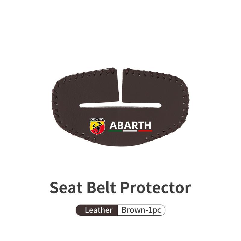 

For Abarth 1/2pcs Car Leather Safety Belt Buckle Plug Protective Covers Interior Accessories FIAT 500 Tipo FR Panda Argo