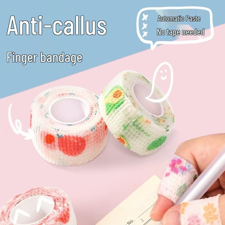 Cartoon Elastic Finger Protector Tape: Anti-Wear Self-Adhesive Bandage for Student Writing