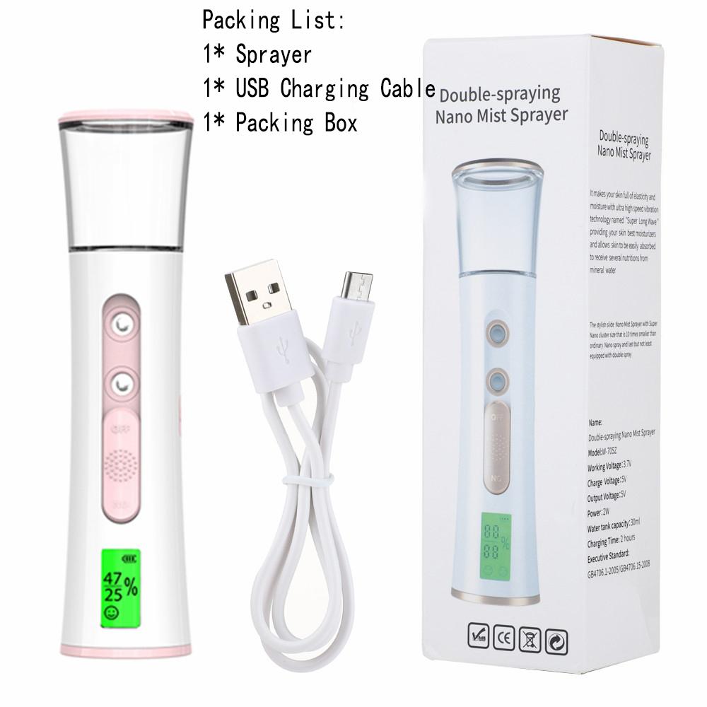 

Распылитель для лица Nano Mist с двойной распылительной головкой USB-увлажнитель Небулайзер для лица Парогенератор Увлажняющие косметические приборы Уход за кожей тела