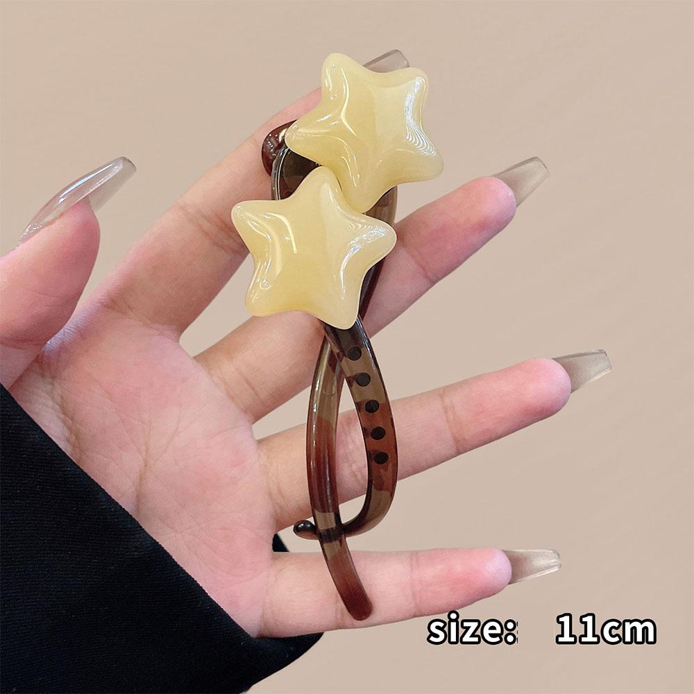 

Elegant Star Twist Hair Clip for Women Non-Slip Updo Hair Claw Daily Sweet Hair Accessories Hair Crab Hair Clip Hair Pins жовтий