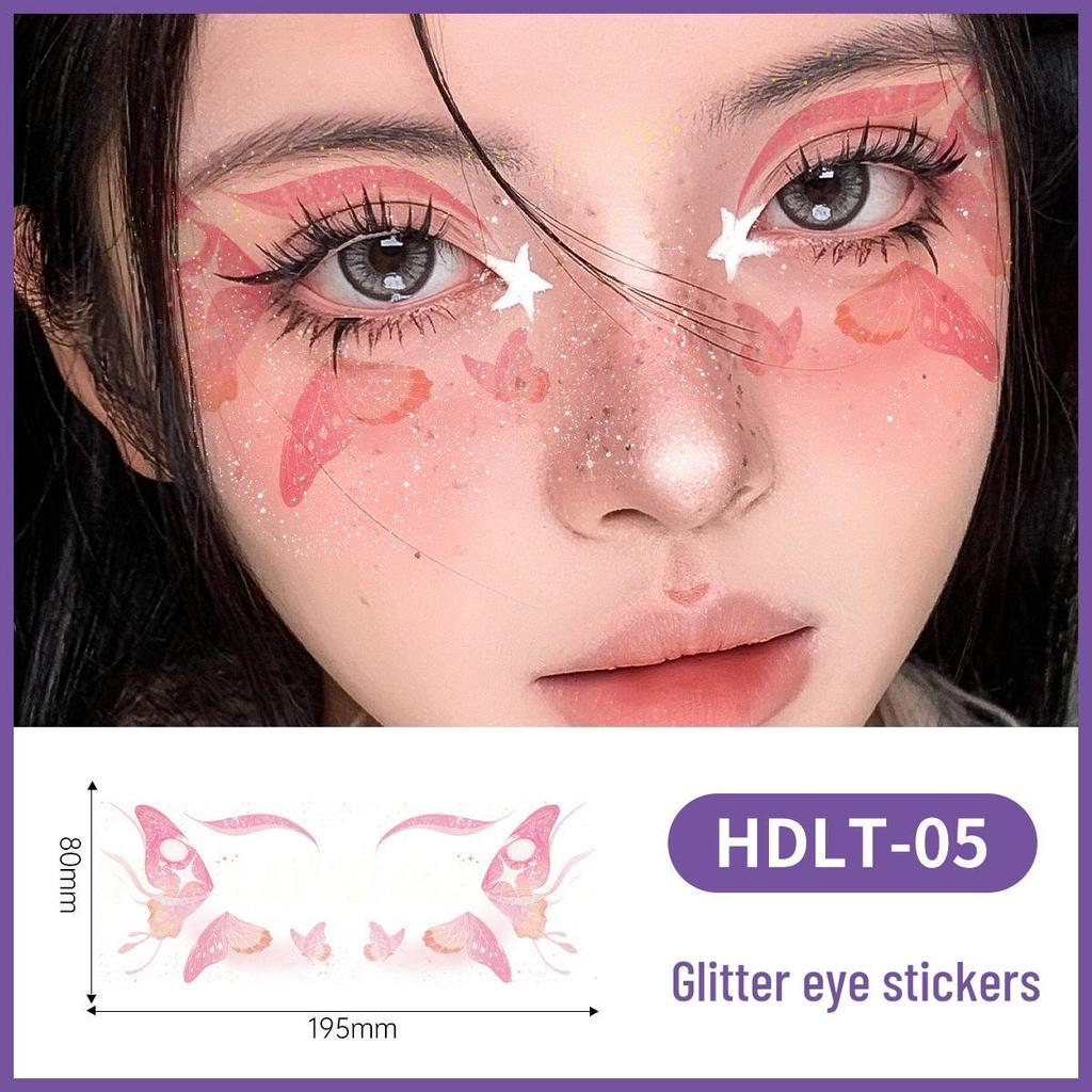 Glitter Butterfly Eye Tattoos: Waterproof, Sweatproof, Anti-Reflective Party Stickers