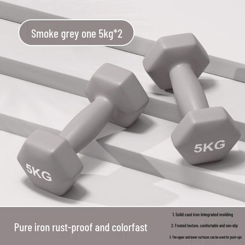 Dipped Cast Iron Dumbbell Pair