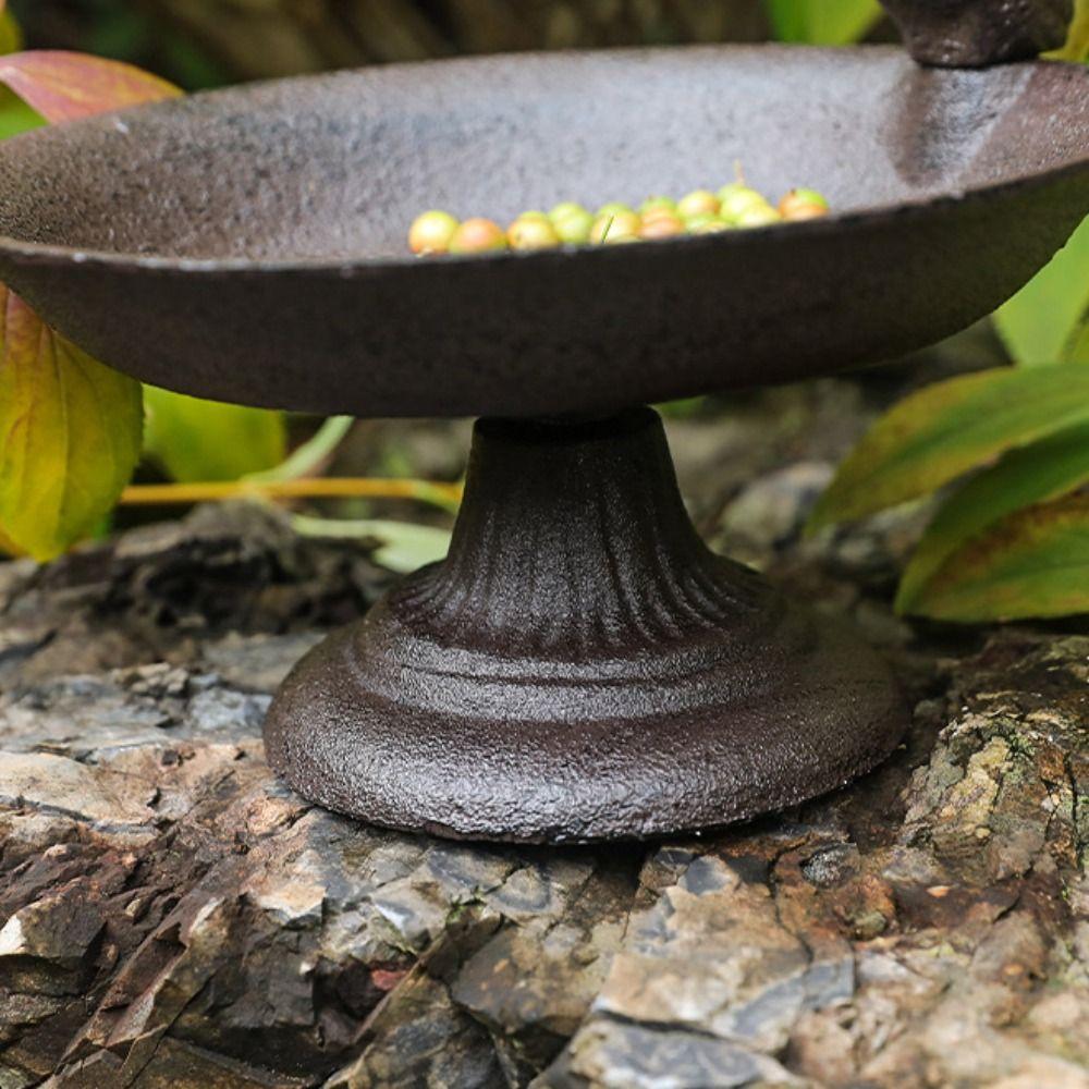 Retro Petal Bird Feeder Basin Nostalgic Bird Water Bowl Garden Decoration Bird Food Dispenser  Home