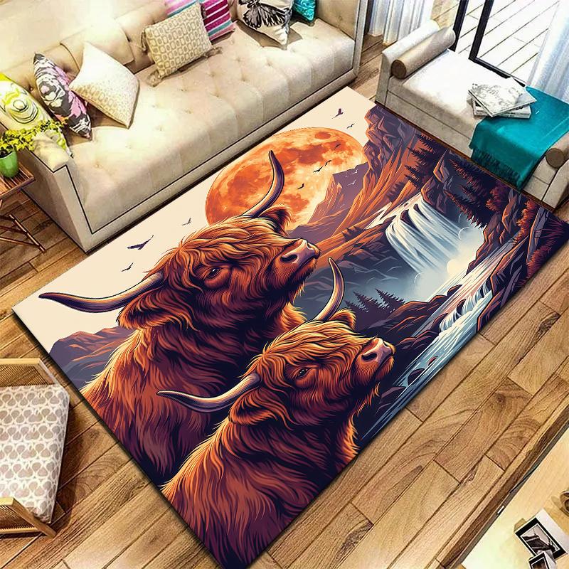 Flying Sunset Animals Pattern Square Carpet,Area Rug,Carpet Rug for Living Room Bedroom Sofa Playroom Decor,Non-slip Floor Mat,Holiday Birthday Gifts