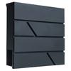 Anthracite Galvanized Steel Wall-Mounted Mailbox with Newspaper Holder and Keys