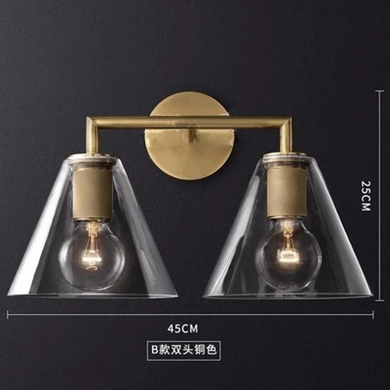 Modern Glass Wall Sconce Light for Bedroom Bedside Nordic Light Gold Indoor Lighting Fixture Home Decoration Luxury Copper Led
