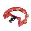 Tambourine, Black/Red, Single/Double Rows Of