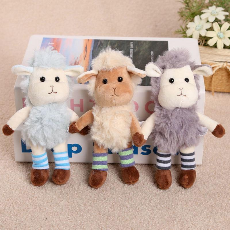 Cute Cartoon Plush Sheep Keychain Soft Fluffy Fabric Bag Charm for Women Girls Backpack Pendant Creative Gifts